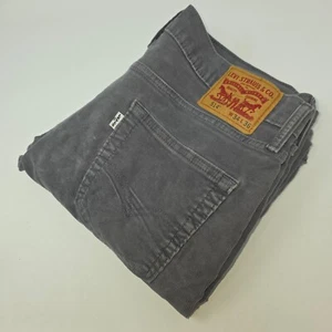 Levi’s 514 Corduroy Pants Men’s 34x36 (Hemmed 28.5) Gray Stretch Straight Leg - Picture 1 of 7