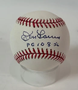 Don Larsen Autographed/Inscribed "PG 8-10-56" Official Major League Baseball JSA - Picture 1 of 3