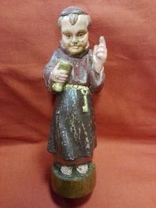 Fraticello in legno laccato del '900 con viso burlesco cm 28x9x8 Antikidea - Foto 1 di 11