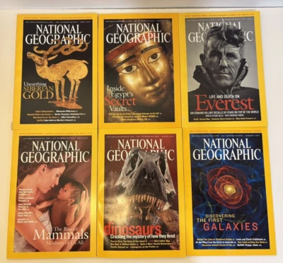 Lot of 6 2003 NATIONAL GEOGRAPHIC Magazines and slip case.  Jan-June 2003 - Image 1 of 4