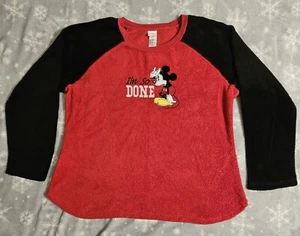 Disney Mickey Mouse "I'M SO DONE" RED Sleepwear Top-Size XL (16-18) - Picture 1 of 7