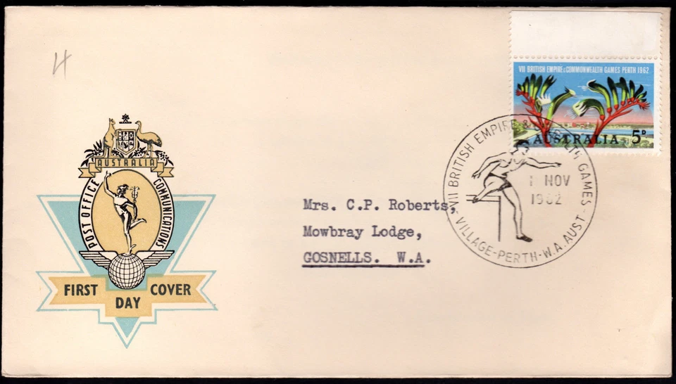 DEPORTE 1962 Perth Commonwealth Games Australia Hermes Cubierta Atletismo Obstáculos Foto 1 de 1