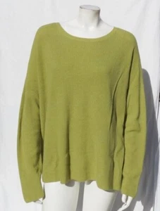 NEW $158 EILEEN FISHER sz XL Moss Green Micro Tencel Cotton Rib Knit Sweater Top - Picture 1 of 6