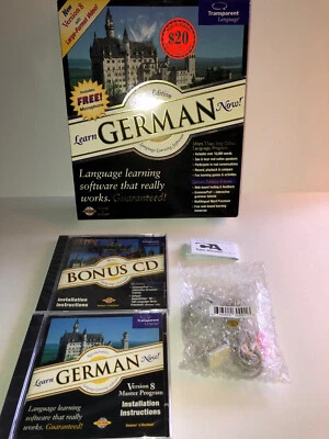 Transparent Language Learn GERMAN Now! Version 8 PC/MAC w/ Mic (CDs NEW SEALED) - Image 1 of 4