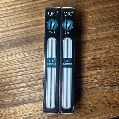 2 Pack QIC 4D 2-in-1 Intense Volume Mascara in BLACK  Exp 08/2027 SEALED NEW - Image 1 of 4