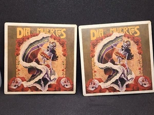 Dia de los Muertos Coasters Set Of 2 - Picture 1 of 3
