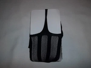 Gestreifte transparente Netz Straps Strumpfhose schwarz nip Goth Metal Cyberpunk - Bild 1 von 2