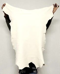 WHITE OIL TANNED BUCKSKIN Leather Hide for Native Crafts Clothing Bags Costumes - Picture 1 of 37