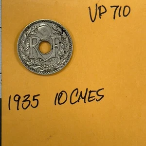 France 10 Centimes, 1935 low circ coin France Collectible - Picture 1 of 2