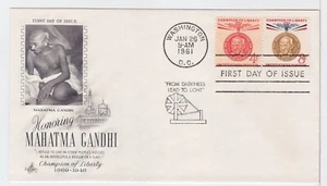 TurtlesTradingPost - Par Mahatma Gandhi - 1961 #1174-75 FDC Artcraft Cachet - Imagen 1 de 1