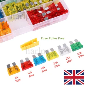 Box of 120 Assorted Standard Blade Fuses 5-30 AMP Car Van Bike Truck Fuse Set UK - Picture 1 of 11