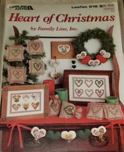 AS2 LEISURE ARTS 1987 CORAZÓN DE NAVIDAD - 8 DISEÑOS DE PUNTO DE CRUZ - Imagen 1 de 2