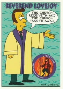 1994 SKYBOX THE SIMPSONS BINGO REVEREND LOVEJOY #S13 TRADING CARD - Picture 1 of 4
