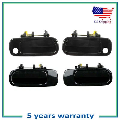 Front & Rear Outside Outer Door Handle 4PCS For 1992-1996 Toyota Camry Black 202 - Image 1 of 4