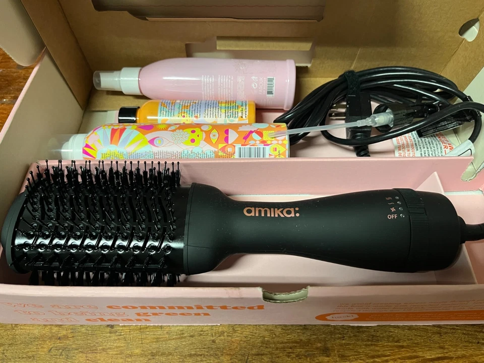 Amika Hair 2.0 Blow Dryer Brush 2-in-1 Blow Dryer & Round Brush Black