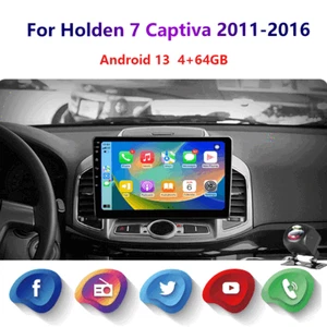 4-64GB Android 13 For Holden 7 Captiva 2011-2016 Carplay Car Radio WIFI GPS Cam - Picture 1 of 18