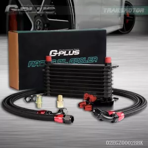 Fit For Universal 10 Row 10AN Engine Oil Cooler Black + Filter Adapter Kit - Foto 1 di 9