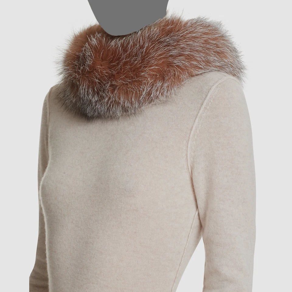 $270 Surell Mujer Marrón Gris Allover Piel de Zorro Diadema Bufanda Talla Única Foto 1 de 1