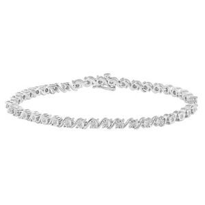 1/3ct tw Diamond Tennis Bracelet in 925 Sterling Silver - Picture 1 of 9