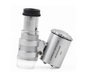 60X LED Mini UV Light Illuminated Pocket Microscope Loupe Magnifier document - Picture 1 of 9