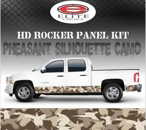 Pheasant Hunting Camo Rocker Panel Graphic Decal Wrap Truck SUV - 12" x 24FT - Picture 1 of 3
