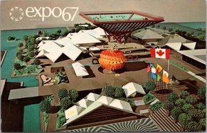 Postal de la Feria Mundial de Montreal 1967 EXPO67 "PABELLÓN DE CANADÁ" modelo vista sin usar - Imagen 1 de 2