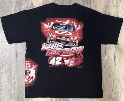 Camiseta negra y roja CHASE AUTHENTICS Kyle Larson Target #42 gráfica NASCAR XL Foto 1 de 4