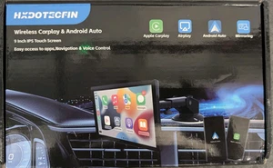 9" Screen Wireless Carplay & Android/Apple Auto Airplay Phone Link Mirror - Picture 1 of 18