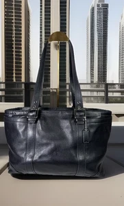 Coach Hampton Carry All schwarze Ledertasche Schultertasche, große Kapazität gebraucht, in einwandfreiem Zustand - Bild 1 von 20