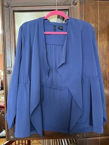 New Direction Petite Damen Top blau Gr. PXL Kordelzug Bündchen & Taille - Bild 1 von 3
