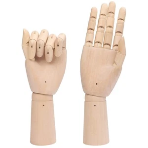 Flexible Linke & Rechte Holz Hand Modellfiguren Deko Hand (2er Pack) 30 cm Hand - Bild 1 von 7