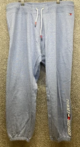 Tommy Hilfiger Sport Womens Plus 1X Heathered Blue Tapered Drawstring Spellout - Picture 1 of 10