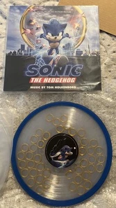 NUEVO Sonic The Hedgehog Anillo Dorado Relleno Sega Película Vinilo Disco Banda Sonora Música - Imagen 1 de 2