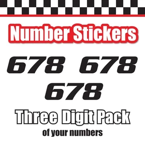 3 pcs Vinyl Custom Number Stickers 3 Digit 3"-16" Height Lavender Tan Teal 1125S - Picture 1 of 8
