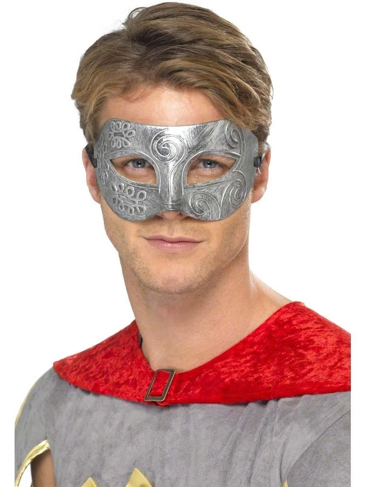 Smiffys Metallic Warrior Colombina Eyemask, Silver - Image 1 of 1