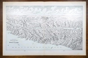 Vintage 1901 HEILIGES LAND Karte 22"x14" alt antik original BETHLEHEM JERUSALEM  - Bild 1 von 13