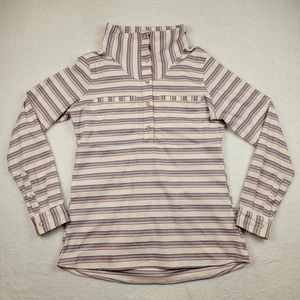 Camisa túnica MOUNTAIN HARDWEAR para mujer mediana multi rayas cuello alto bolsillos para manos - Imagen 1 de 9