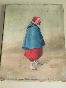dlg Isidore PILS 1815-1875 TABLEAU HUILE PORTRAIT MILITAIRE UNIFORME ZOUAVE 1870 - Picture 1 of 10