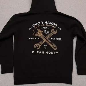 Pullover negro mediano Troll Co Dirty Hands Clean Money Mechanic con capucha para hombre - Imagen 1 de 8