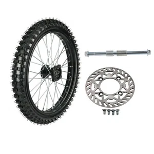 70/100-19 19" inch Front Wheel Tire Rim 15mm Bolt Disc Rotor TTR SSR Pit Bike US - Bild 1 von 9