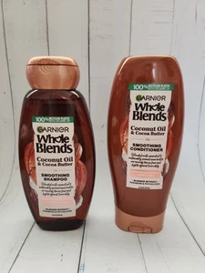 2× Garnier Whole Blends Coconut Oil & Cocoa Butter Shampoo & Conditioner 12.5 oz - Picture 1 of 2