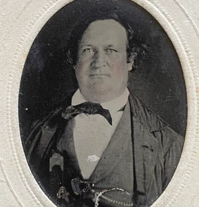 Large Man Well Dressed Small Tintype Antique Vintage Photo - Picture 1 of 12