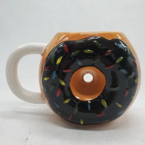 Tazza a forma di ciambella spruzzata tazza da caffè a ciambella marrone... - Foto 1 di 10