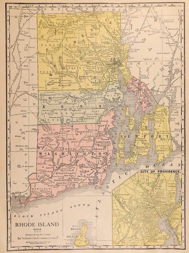 Mapa 1912 ~ RHODE ISLAND - CIUDAD DE PROVIDENCIA ~ (10x13) envío y devolución gratuitos #81324-2 Foto 1 de 1