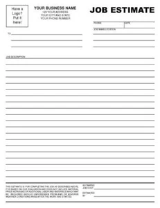 100 Auftragnehmer Umbau Job Schätzungen / 2 Teil Selbstdurchschreibend / 8,5 x 11 TMG004 - Bild 1 von 1