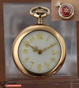 N.G.M. Co 10k Gold Filled Enamel Back (Antique ladies) Pendant Watch - Picture 1 of 9