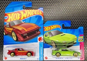 HOT WHEELS MAZDA RX-7's Red & '89 SAVANNA FC35 Green - Birthday Gift idea - Picture 1 of 7