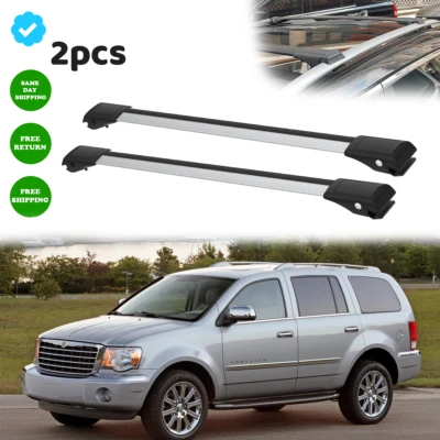 Barra transversal plateada para portaequipajes de techo 2x Fit Chrysler Aspen 2007-2009 Foto 1 de 4