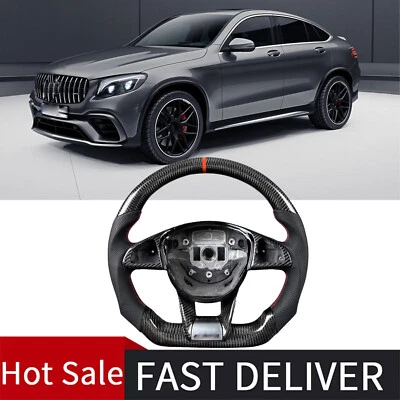 Steering Wheel Carbon Fiber Fit Mercedes-Benz C43 C63 E43 S G GLE GLC GLS AMG GT - Image 1 of 4