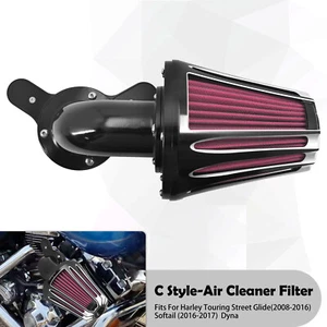 Gauge CNC Inverted Air Cleaner Filter For Harley Touring 08-16 Softail 16-17 - Picture 1 of 11